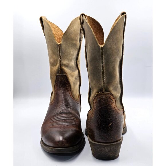 Ariat Men's Brown/Tan Leather Rambler Western Cowboy Boots Size 10.5D 2900 - Picture 2 of 15